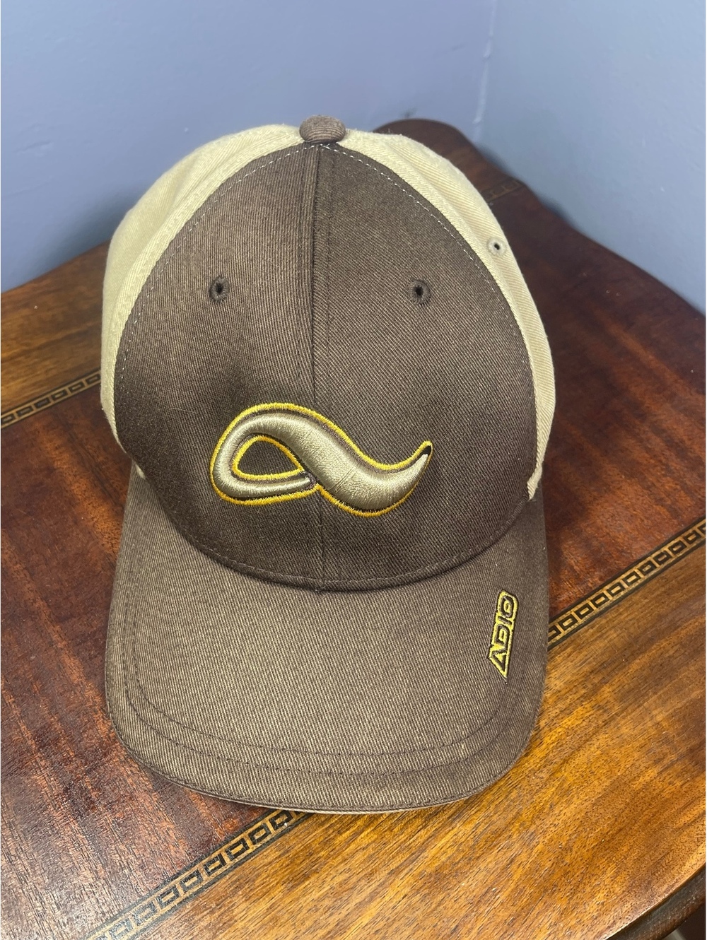 Vintage Y2K Adio footwear skateboards Flexfit Brown and Beige Baseball Cap